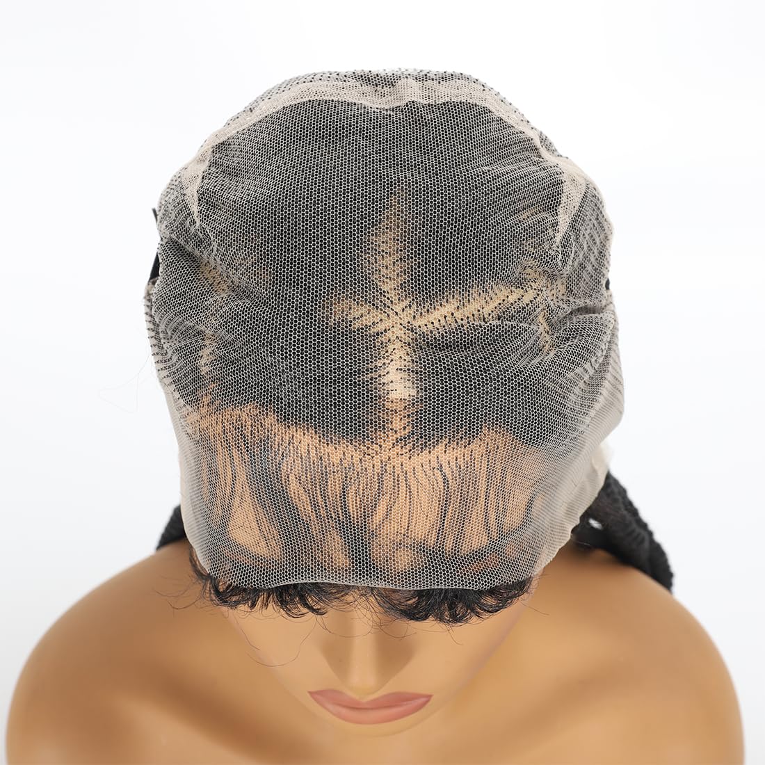 360 Full Lace Jumbo Braided Wigs for Black Women 32inch Knotless Braids Glueless Wigs No Cornrow Long Jumbo Box Braided Wig With Baby Hair (1B, 32inch)