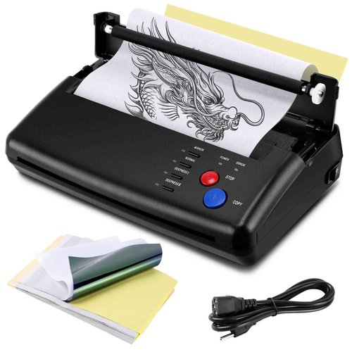 GVOTPLOP Tattoo Stencil Transfer Printer with 20pcs Tattoo Stencil Paper Transfer Machine Thermal Copier Tattoo Kit Copier Printer