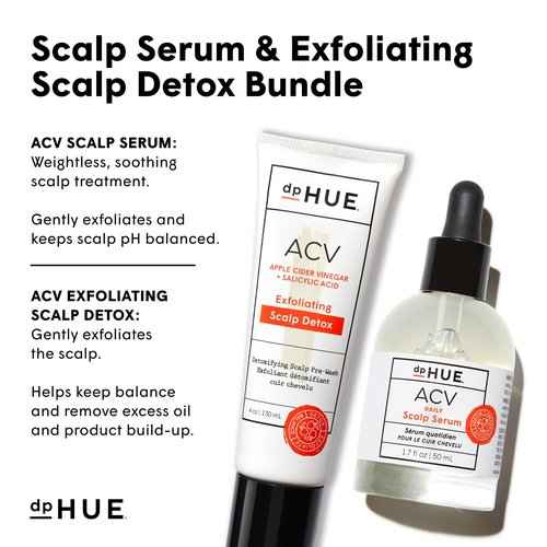 dpHUE ACV Daily Scalp Serum (1.7 fl oz) + ACV Exfoliating Scalp Detox (4 oz) - Helps Soothe Dry Scalps & Activate Healthy Hair Growth