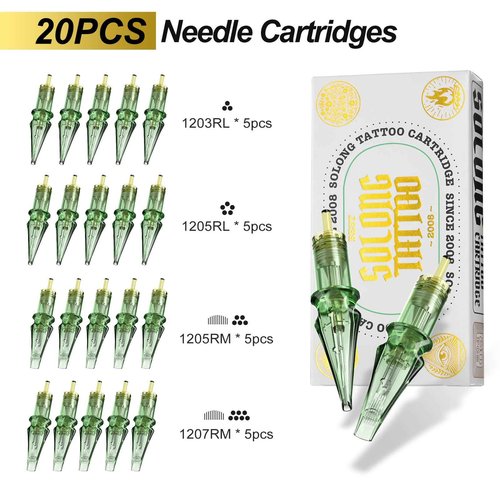 Tattoo Gun,Solong Tattoo Gun Kit Professional 2 Batteries 7 Strokes Wireless Tattoo Kit 6500Rpm Brushless Motor Digital LED Display Tattoo Machine with 20Pcs Tattoo Needles for Artists SL-TK0002-9