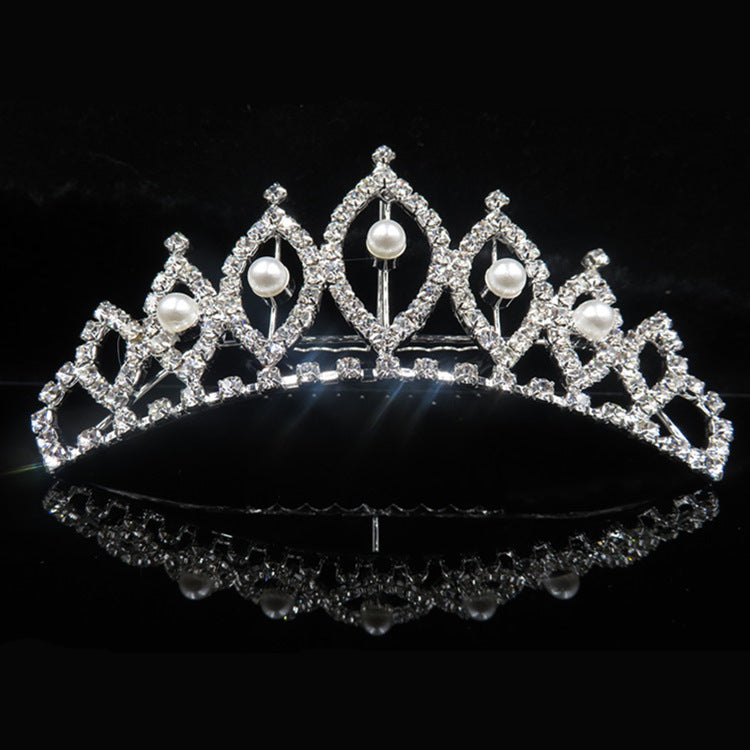 Rhinestone Crown Hair Comb Bridal Tiara Clip