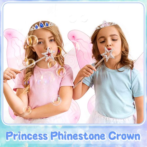 Jexine 32 Pieces Girls Princess Crown Girls Tiara Colorful Crystal Rhinestone Headpiece Glitter Crown Headband Princess Hair Accessories for Wedding Prom Costume Birthday Party