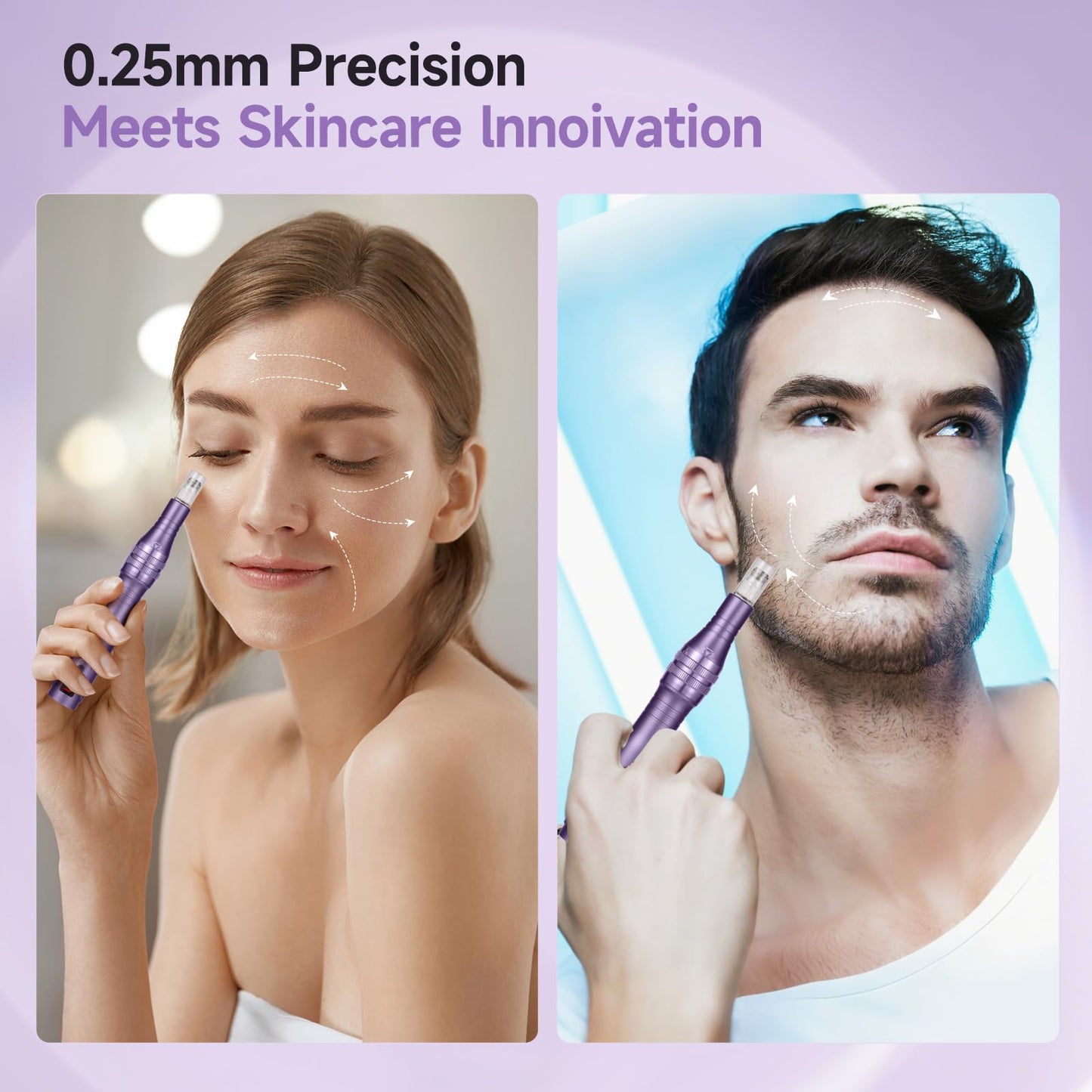 Microneedle Derma Roller Pen - Professional Microneeding 0.25 mm Derma Roller Beauty Pen - Microneedles Roller Pen for Women Men Tools
