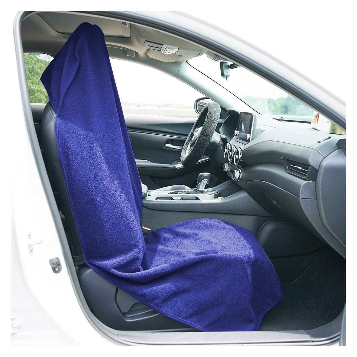 LoyaGour Car Seat Cover Protector Front Seats,for Gym Workout,Running,Swimming,Beach and Hiking,Waterproof Sweat Towel Bucket Seat Covers for Cars SUV Trucks (Blue, 1Pcs)