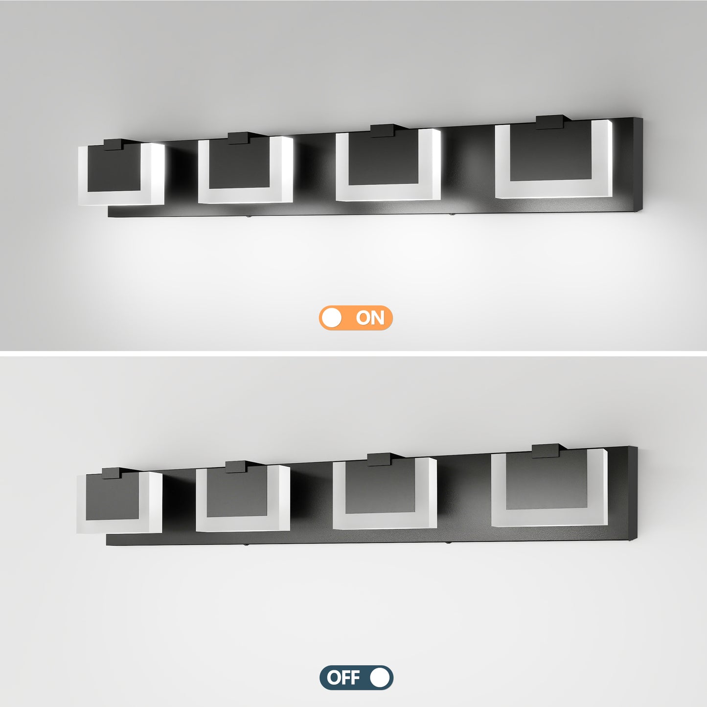 Modern Black LED Vanity Light Fixture - Up & Down Bathroom Lighting