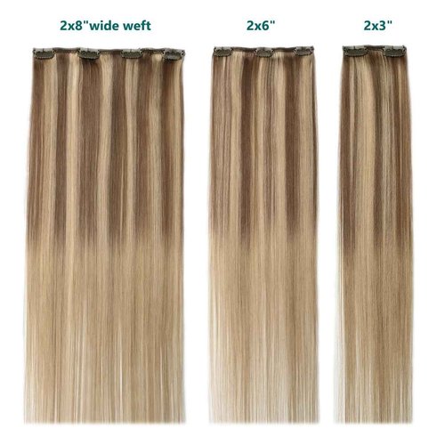 SURNEL Clip in Human Hair Extensions Golden Brown to Caramel Blonde Balayage Clip in Hair Extensions 20 Inch 6pcs 120g (#10/27/27,20'')