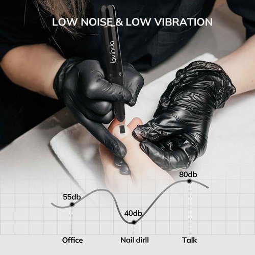 Professional Rechargeable Nail Drill Machine, Lavinda Diamond 35000RPM Electric Nail File Cordless Portable Nail Drill with Coreless Motor for Acrylic Nails, Manicure Pedicure Tool, Crystal Diamond