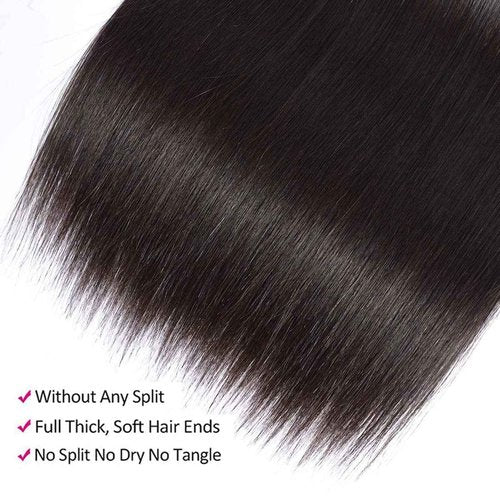 Straight 3 Bundles Human Hair 300g/Pack 16 18 20 Inch 12A Unprocessed Black Soft Double Weft Quick Wave Extensions for Women