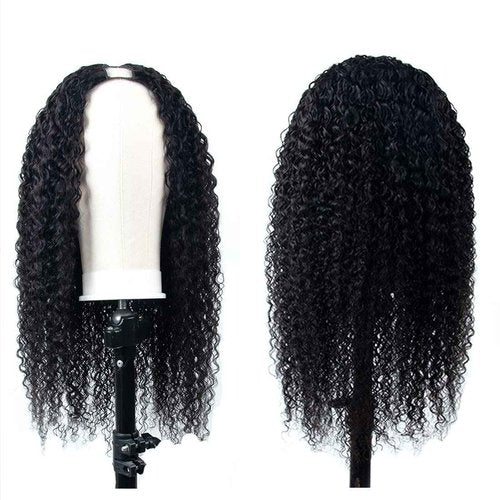 Ainmeys Curly V Part Wigs Kinky curly V Shape Wigs for Black Women No Leave Out Upgrade U Part Wigs Glueless Full Head Clip In Half Wigs(22IN 180% Density)