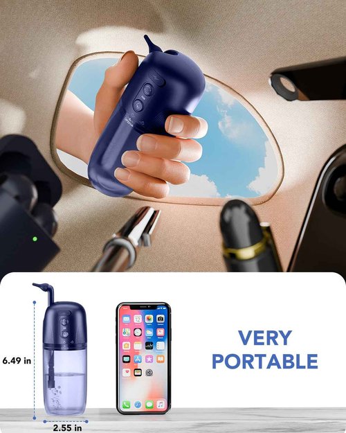 Electric Ear Wax Removal, Ear Cleaning Kit, Water Powered Ear Cleaner with 3 Pressure Modes 12 Replacement Tips, Ear Irrigation Flushing System, Safe and Effective Ear Wax Removal Tool (Blue)