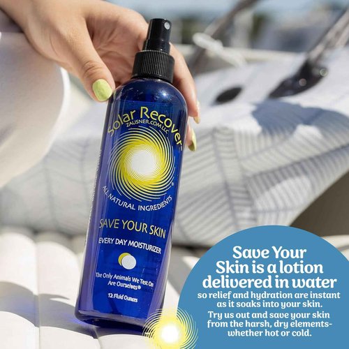 Solar Recover After Sun Moisturizing Spray 3 Pack (12 Ounce Each) - Hydrating Facial & Body Mist - 2460 Sprays of Sunburn Relief With Vitamin E & Calendula - Lotion Delivered in Water For Healthy Skin
