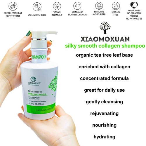 Xiaomoxuan Tea Tree Shampoo and Collagen Mask with Hair Milk for Hair Care Bundle