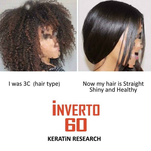 INVERTO 60 Advanced Gel Complex Brazilian Keratin Hair Blowout Treatment Formaldehyde Free Straightening Smoothing and Repairing Damaged Hair Keratin Research (Long hair-180ml)
