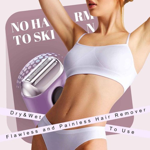 Fangaci Cordless Electric Shaver for Women: Mini Electric Razors with LED Display - Rechargeable Bikini Trimmer - IPX7 Waterproof Wet Dry Face Razor with 3 Blade Heads Floating Head