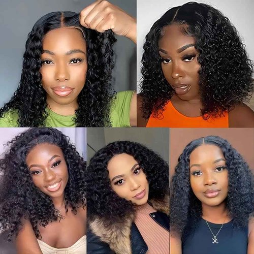 ISEE Wear and Go Glueless Wigs Human Hair Pre Plucked Deep Wave Bob Wig Human Hair Lace Front Wigs for Women Upgraded No Glue Pre Cut 6x4 Lace Closure Glueless Wigs for Black Women Human Hair 16 Inch
