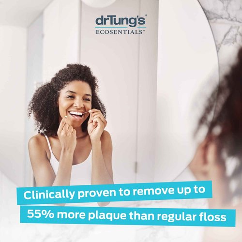 DrTung's Smart Floss - Natural Floss, PTFE & PFAS Free Floss, Gentle on Gums, Expands & Stretches, BPA Free - Natural Dental Floss Cardamom Flavor (Pack of 18)