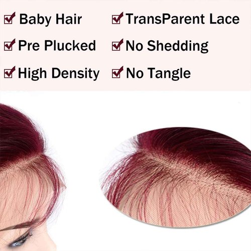 Realloves 8 Inch 99J Burgundy Deep Wave Curly Bob Wig for Black Women 180% Density Human Hair 13x4 HD Lace Front Wigs