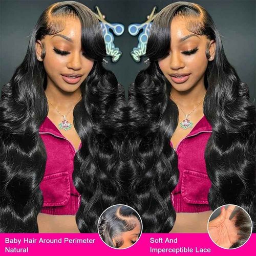 Lzlefho 22 Inch 13x6 Body Wave Lace Front Wigs Human Hair Pre Plucked 250% Density HD Lace Frontal Wig Human Hair For Women Body Wave Glueless Wigs With Baby Hair