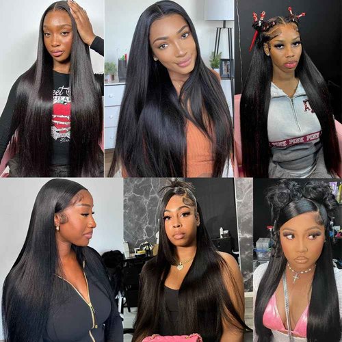 Human Hair Bundles Straight Bundles 26 28 30 Inch 12A Brazilian Virgin Weave Hair Bundles 100% Unprocessed Human Hair 3 Bundles 1B Natural Black Color Bundles Hair Extensions for Black Women