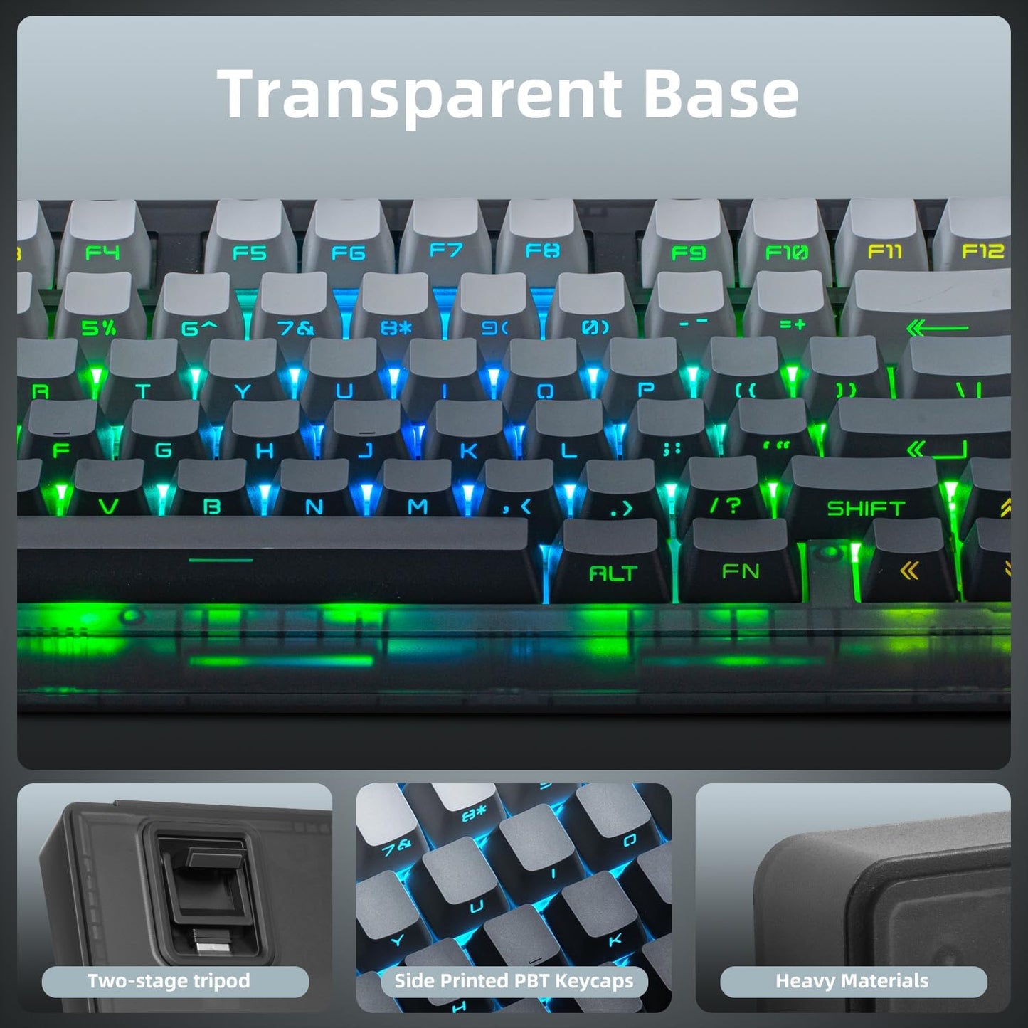 ZORNHER ZH980 Wireless Mechanical Gaming Keyboard,95% Black & White Custom Keyboard with Number Pad,Lighted Up PBT Keycaps,Pre-lubed Silent Switches,Hot-Swappable,RGB Backlit,2.4GHz/USB-C/BT5.0