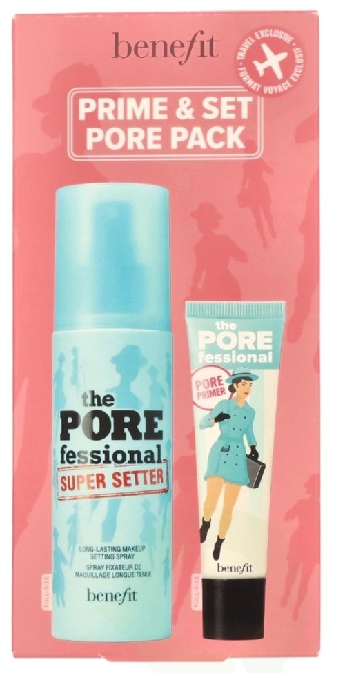 Benefit Prime & Set Pore Pack 2-Piece Set, (0.74 Ounce Pore Primer + 4.0 Ounce Setting Spray)