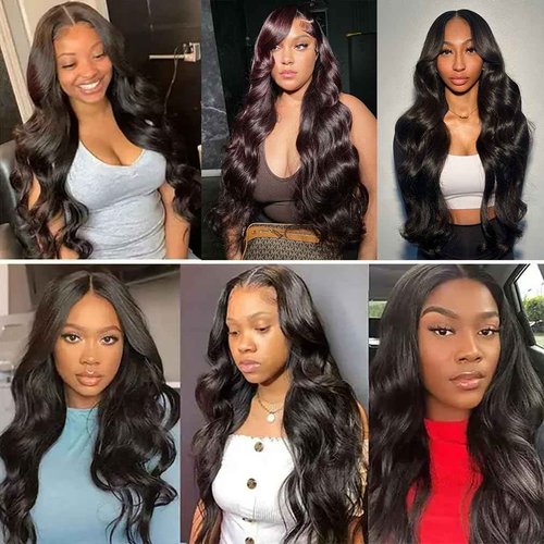NJMNJM Brazilian Body Wave 4 Bundles Human Hair 16 18 20 22 Inch 12A 100% Unprocessed Virgin Body Weave Bundles Deals Soft and Bouncy Can be Dyed and Redesigned Hair Extensions Natural Color