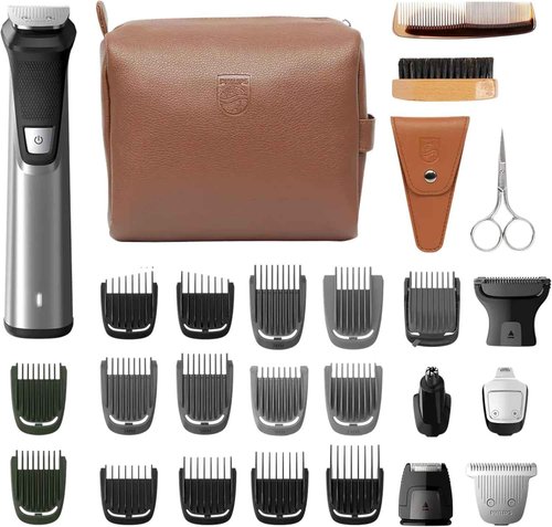 PHILIPS Multi Groomer 29 Piece Mens Grooming Kit, Trimmer for Beard, Head, Body, and Face - Premium Storage case