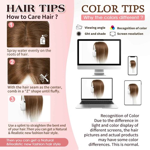 isheeny Hair Toppers For Women Real Human Hair Dark Brown #2 12Inch Human Hair Topper for Women, 2 Clips Secure Hold, Realistic Artificial-Base Scalp For Changing Your Look