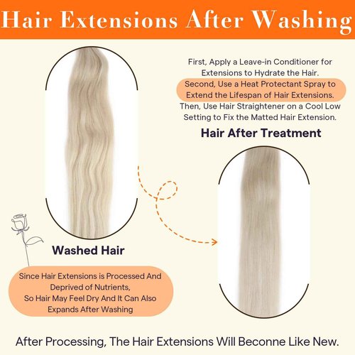 Full Shine Weft Hair Extensions Human Hair 18 Inch Straight Remy Bundles Highlight Color Ash Blonde Mix Bleach Blonde Sew in Hair Extensions Double Weft Full Head Weave Hair 105 Grams