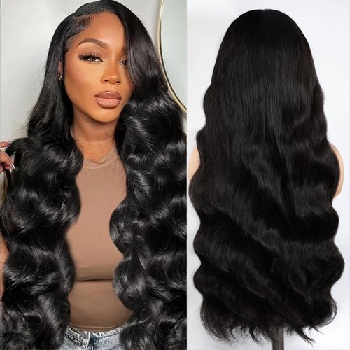 IWISH 5x5 Closure Wigs Human Hair Body Wave Lace Front Wigs Human Hair Pre Plucked for Black Women 180% Density Brazilian Virgin Hair Glueless Wigs 18 Inch