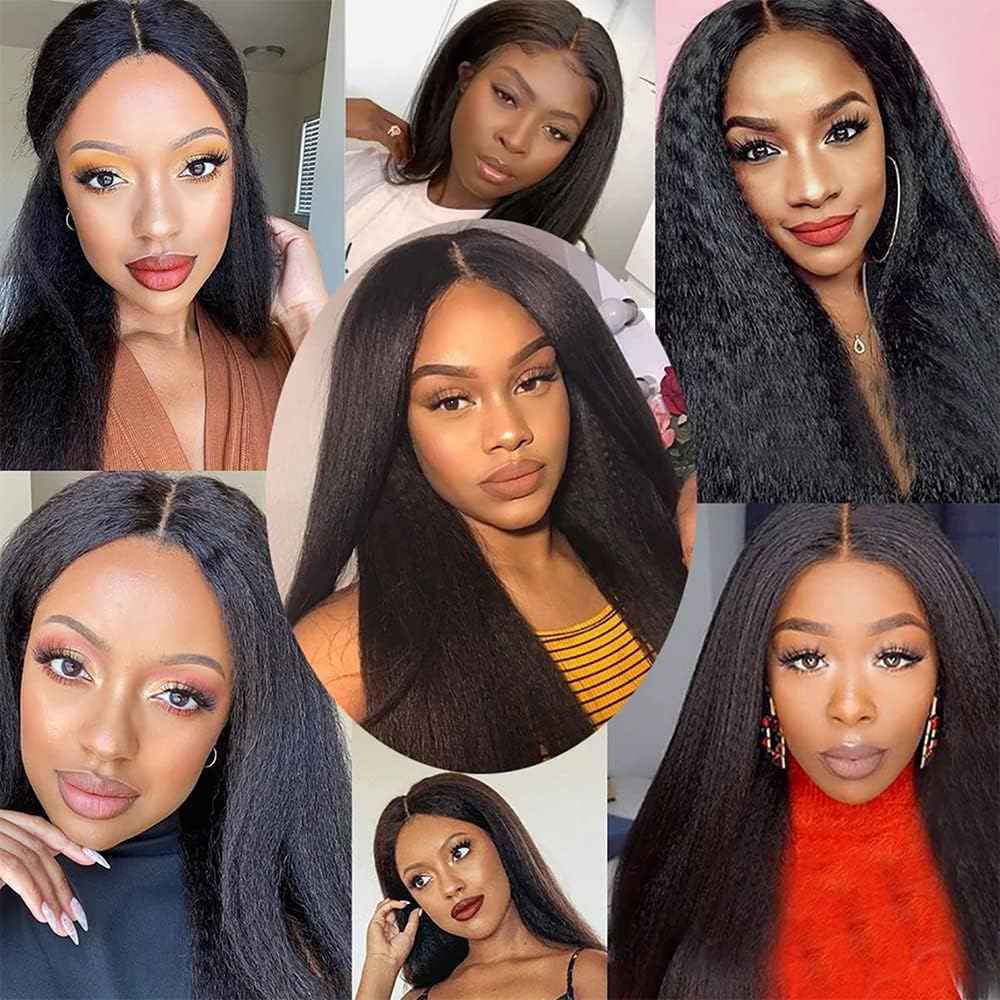Habiliana Bundles Human Hair 26 28 30 Inch Yaki Wave Natural Human Hair Bundles 11A Unprocessed Brazilian Virgin Quick Weave Hair Extensions for Black Women