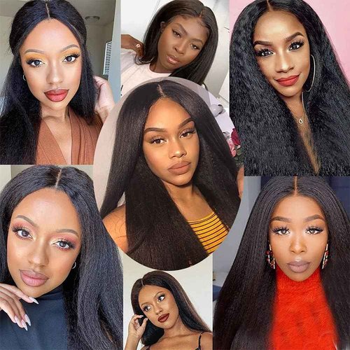 Habiliana Bundles Human Hair 20 22 24 Inch Yaki Wave Natural Human Hair Bundles 11A Unprocessed Brazilian Virgin Quick Weave Hair Extensions for Black Women