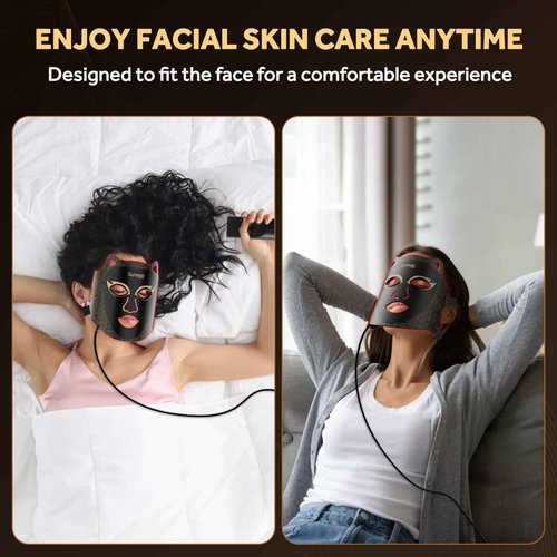 Sunegg Red Light Therapy for Face,LED Face Mask Light Therapy,Portable red Light Therapy mask for Home and Travel Skin Care