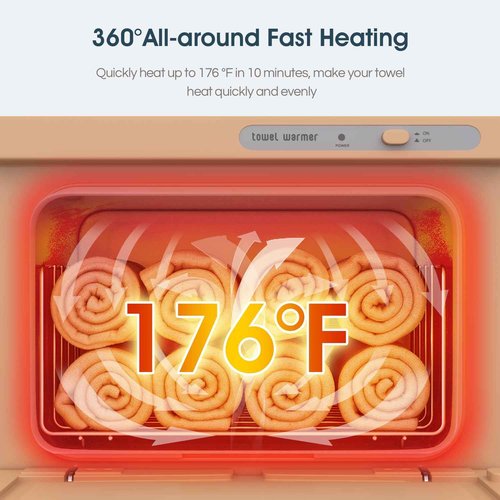 StateRiver Towel Warmer Cabinet, 8L Hot Spa Small Towel Warmer Heating Use for Facial Spa, Hair Beauty, Salon Equipment and Home - Wood