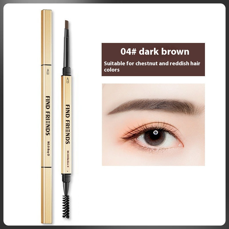 Waterproof Double-Headed Automatic Eyebrow Pencil - Smear-Proof, Natural Finish