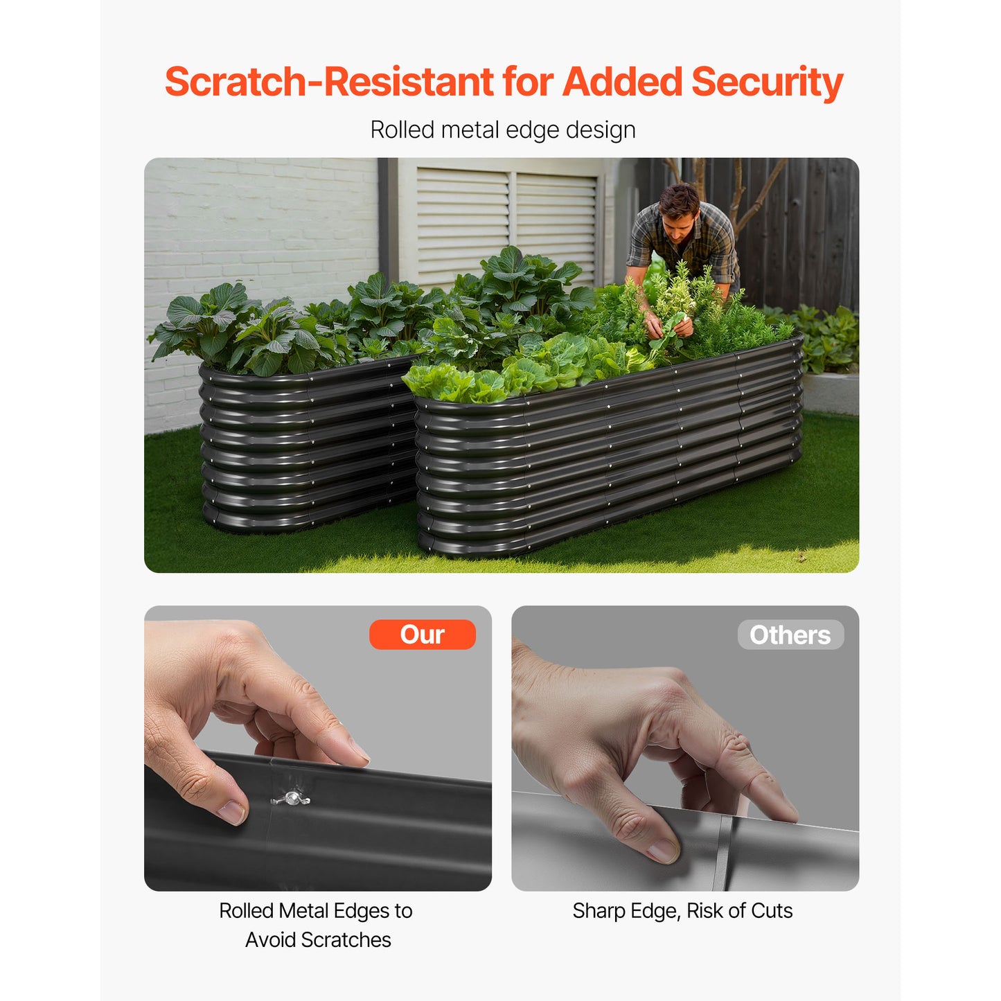 Metal Raised Garden Bed 8x2x2 ft Oval Outdoor Galvanized Planter Box for Vegetables Herbs Flowers