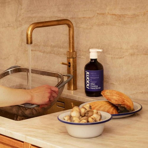 Naomi After-Cooking Hand Scrub | Neutralizes Food Odors | Exfoliating Hand Wash | Luxury Kitchen Soap (Bergamot & Pepper 3-Pack)