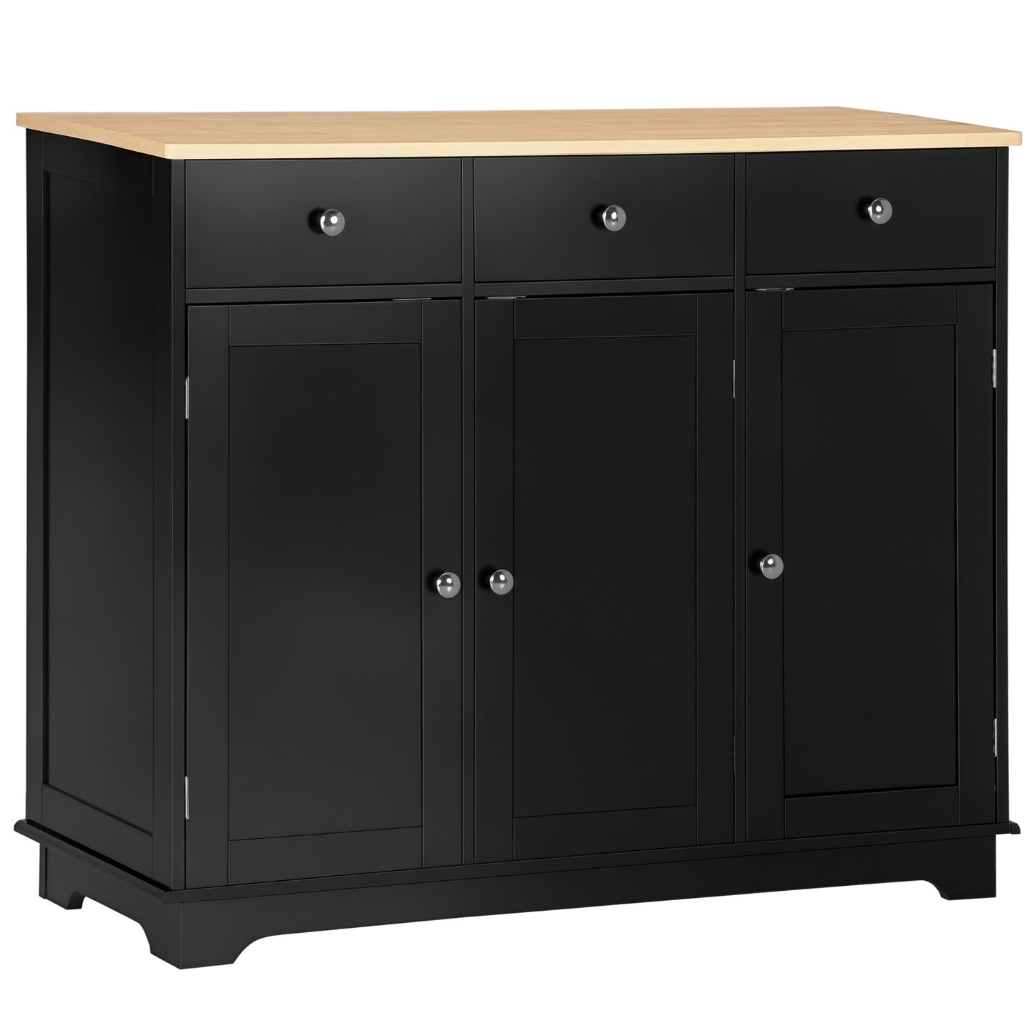 Kitchen Storage Cabinet, Sideboard Floor Cupboard with Solid Wood