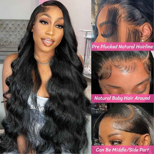 magicjoy Body Wave Human Hair Wigs for Women Glueless HD Lace Front Wigs Human Hair Body Wave 180 Density Lace Frontal Wigs Human Hair Pre Plucked Body Wave 13x6 Lace wigs 30 Inch