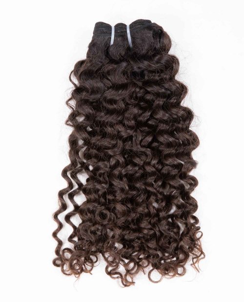 Clytie One Donor Raw Natural Brown Curly Bundle Human Hair, 14 Inches, Curly, Brown, Sew-In, Hair Extension