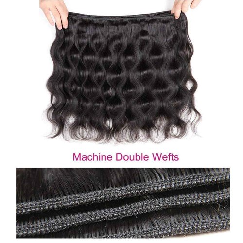 NROOEAY 12A Brazilian Body Wave Human Hair 3 Bundles 18 20 22 Inch 100% Unprocessed Brazilian Virgin Human Hair Weave Bundles Body Wave Hair Extensions Natural Color