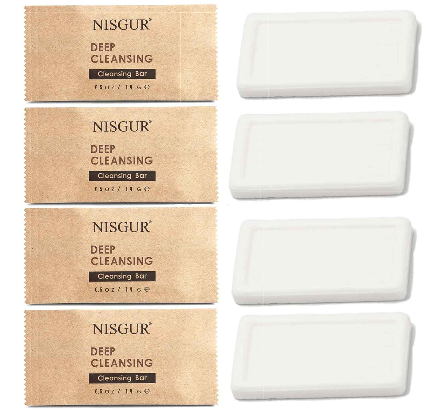 NISGUR Hotel Soap Bars Bulk Pack of 200 Travel Size Bar Soap Kraft Paper Individually Wrapped Hotel Supplies and Toiletries for Guests