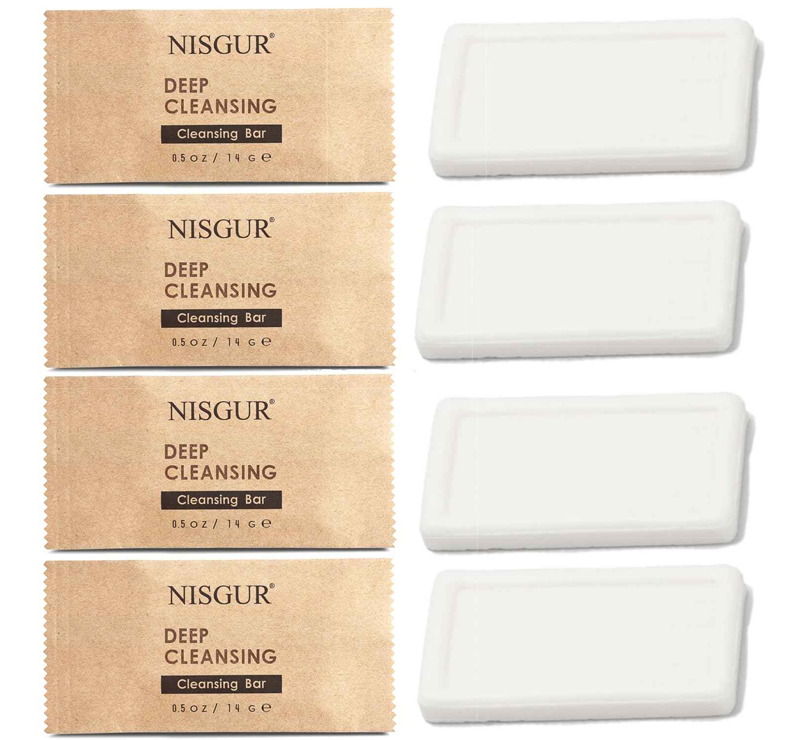 NISGUR Hotel Soap Bars Bulk Pack of 200 Travel Size Bar Soap Kraft Paper Individually Wrapped Hotel Supplies and Toiletries for Guests