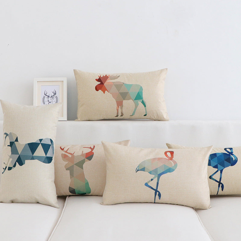 Cushion Car and Office Chair Pillow Cover 30x50cm - Long Shape, Cotton Linen Blend