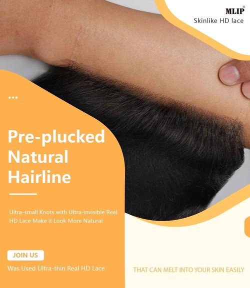 Mlip 5x5 HD Lace Closure Body Wave, 0.10mm Ultra Thin Invisible Swiss Lace, Skinlike Real HD Lace Melt into Skin Perfectly, Pre-plucked Natural Hairline, Raw Indian Human Hair 14 Inches