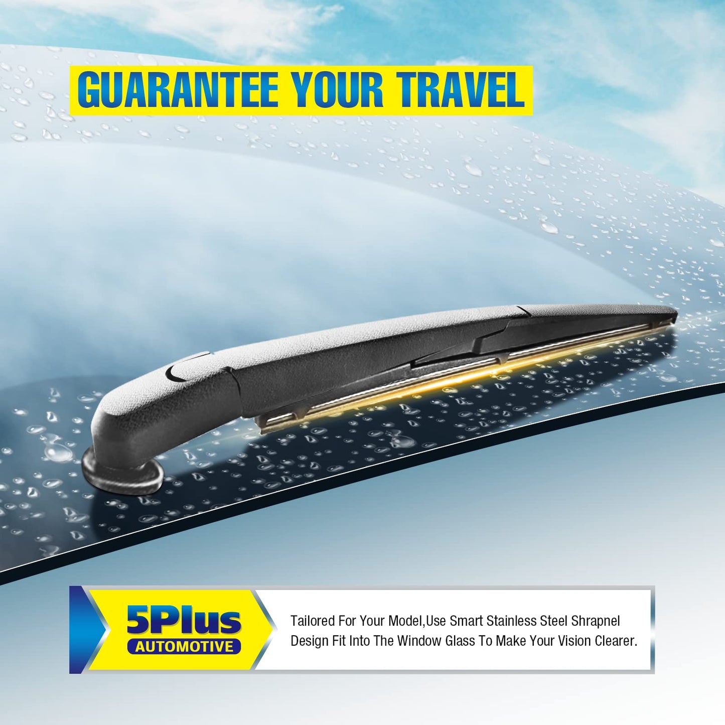 5 PLUS® 16" Rear Wiper Blade Replacement For 2022-2004 Toyota Prius Rear Wiper Blade, For 2020-2011 Toyota Sienna Rear Windshield Wiper Blade