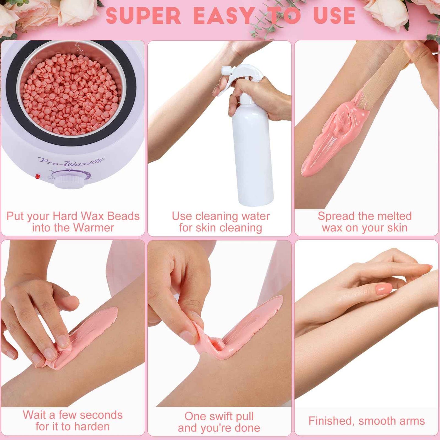 5 lb Hard Wax Beads Bulk for Hair Removal and Brazilian Full-Body Waxing, Gentle on Sensitive Skin, Bikini Face Leg Underarm Back Chest, Fine and Coarse hair, Commercial Salon and Home Use, Lavender