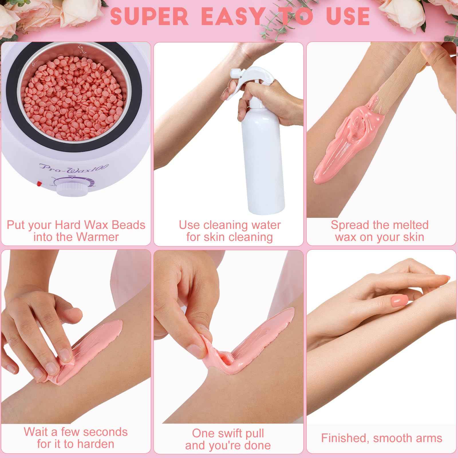5 lb Hard Wax Beads Bulk for Hair Removal and Brazilian Full-Body Waxing, Gentle on Sensitive Skin, Bikini Face Leg Underarm Back Chest, Fine and Coarse hair, Commercial Salon and Home Use, Lavender