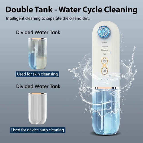 Hydrapore Blackhead Remover Pore Vacuum, 5 in 1 Blackhead Remover Tools with Hot & Cold Compress, Blackhead Extractor with 2 Suckers 3 Suction Power, Face Vacuum Pore Cleanser for Women & Men