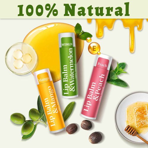 RBUGR 500 Pcs Lip Balm Bulk, 12 Flavored Organic Natural Lip Balms for Gifts Party Favors, Moisturizing Bulk Lip Balms for Dry Cracked Lips, Bulk Lip Balm with Vitamin E and Coconut Oil (4.2g/0.15oz)